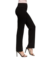 24seven Comfort Apparel Women's Comfortable Stretch High Waist Dress Pants