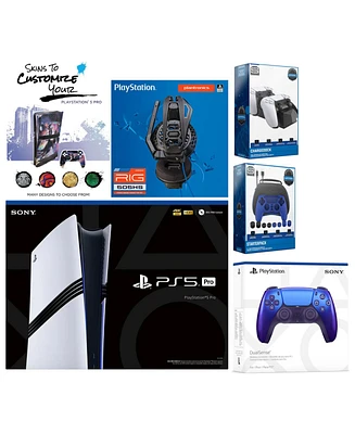 Sony Playstation 5 Pro Bundle with Extra Volcanic Red Controller, Plantronics Headset, Gamer Kit