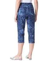 Gloria Vanderbilt Women's Amanda Printed Slit Capri Jeans