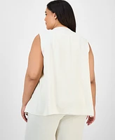 Jones New York Plus Cascade Open-Front Vest