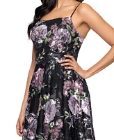 Betsy & Adam Women's Floral-Print Lace Sleeveless Dress