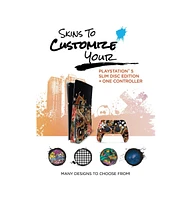 Sony Playstation 5 Slim Disc with Extra Chroma Indigo Controller, Plantronics Headset, Trigger Stop Kit, Fps Grip Kit and MightySkins Decal Voucher +