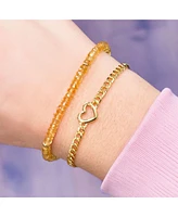 The Lovery Citrine Bead Bracelet 14K Gold
