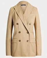 Lauren Ralph Women's Double-Breasted Cotton Twill Blazer