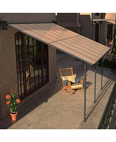 Aoodor 10' x 12.8' Wall Mount Gazebo Outdoor Pergola Polycarbonate Gazebo Panels Canopy