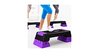 Adjustable Aerobic Stepper Trainer with 5-7-9 Inch Height for Full-Body Workouts