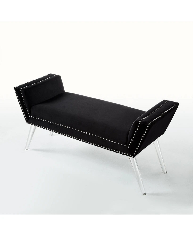 Upholstered Velvet Bench – Chic Accent Bench with Soft Cushion for Bedroom, Entryway, or Living Room