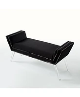 Upholstered Velvet Bench – Chic Accent Bench with Soft Cushion for Bedroom, Entryway, or Living Room
