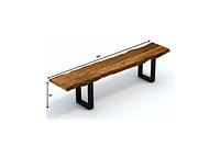 Solid Wood Bench with Live Edge for Dining Room or Entryway