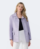 Furniq Uk Women's Relaxed Leather Jacket, Created for Macy's