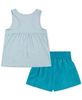 Nike Little Girls Sunny Swoosh Tank Top & Shorts, 2 Piece Set