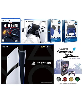 Sony Playstation 5 Pro Bundle with Spider-Man: Miles Morales, Extra Edge Controller, Pro Gamer Kit