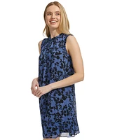 Tommy Hilfiger Women's Printed Ruffle-Trim Shift Dress