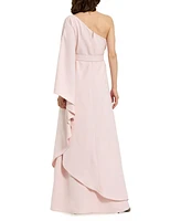 Mac Duggal Women's Crepe One Sleeve Belted Kaftan Dress