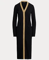 Lauren Ralph Women's Two-Tone Cotton-Blend Cardigan