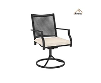 Casainc Outdoor Iron Frame Swivel Dining Chair with Cushions (Set of 2)