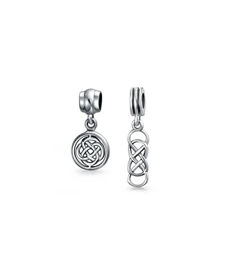 Bling Jewelry Set of 2 Romantic Celtic Love Knot Infinity Dangle Charm Bead Sterling Silver