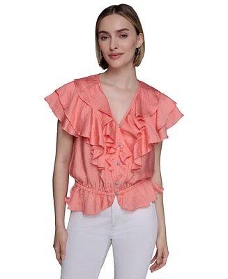 Karl Lagerfeld Paris Women's Ruffled Blouse
