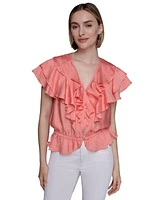Karl Lagerfeld Paris Women's Ruffled Blouse