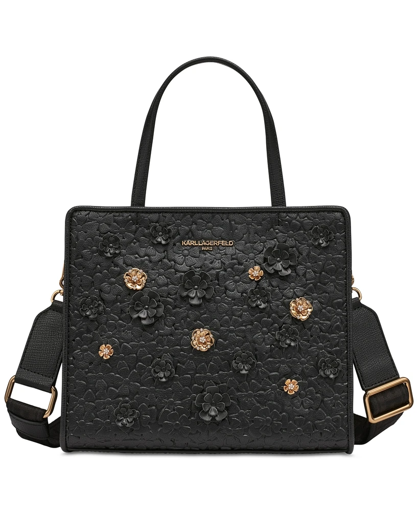 Karl Lagerfeld Paris and Maybelle Satchel with Floral Pins