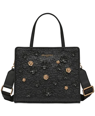 Karl Lagerfeld Paris and Maybelle Satchel with Floral Pins