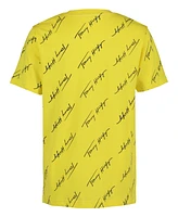 Tommy Hilfiger Big Boys Angled Script Print Short Sleeve T-Shirt