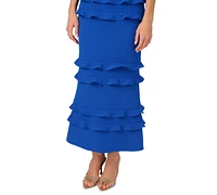 Adrianna by Papell Women's Tiered-Ruffle-Trim Crepe Dress