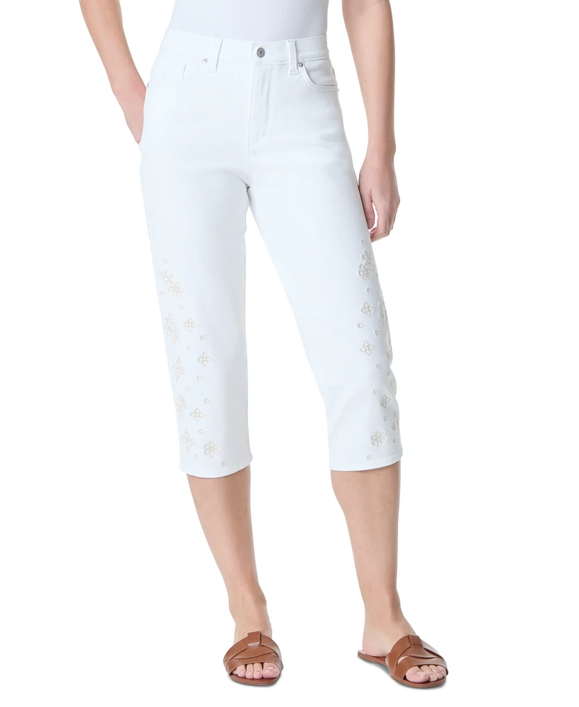 Gloria Vanderbilt Women's Amanda Embroidered Capri Jeans