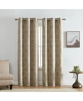 Elrene Home Fashions Valian Lattice Embroidered Blackout Window Curtain Panel Set Of 2