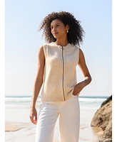 Celtic & Co. Women's Zip Sleeveless Knit Cardigan