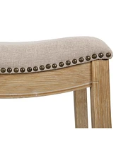 Solid Wood Bar Stool Backless Design for Counter or Bistro Seating