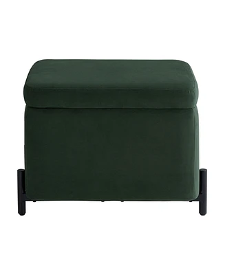 Lifestyle Solutions 24" Velvet Kyoto Small Storage Ottoman