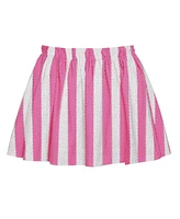 Disney Toddler and Little Girls 2-Piece Stitch Embroidered Stripe Top Skirt Set