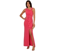 Adrianna Papell Women's Asymmetrical Ruffled Gown