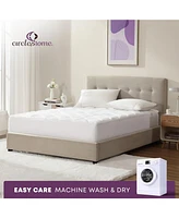 Circleshome Double Puff Microfiber Fleece Mattress Pad White