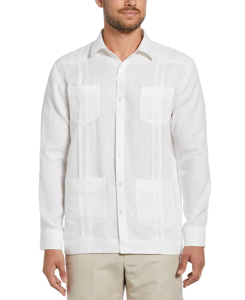 Cubavera Men's 100% Linen Long Sleeve 4 Pocket Guayabera Shirt