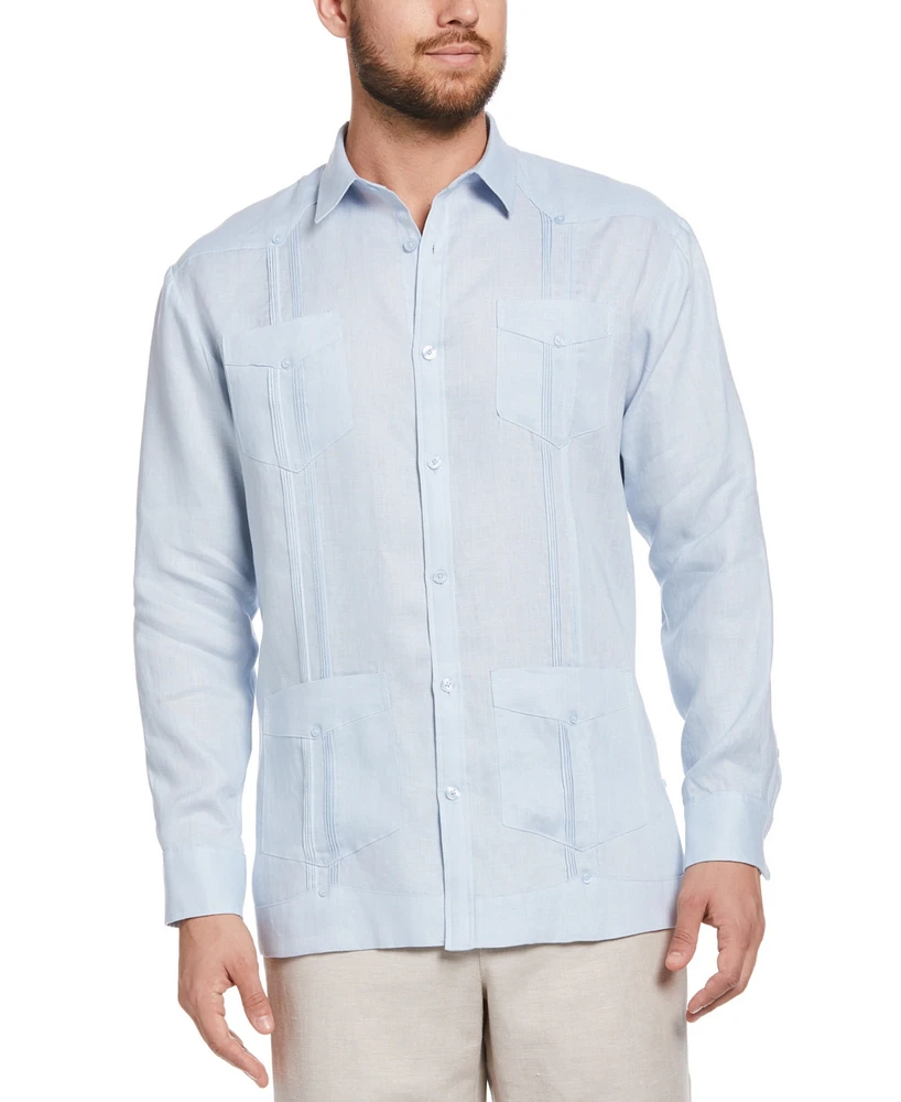 Cubavera Men's 100% Linen Long Sleeve 4 Pocket Guayabera Shirt