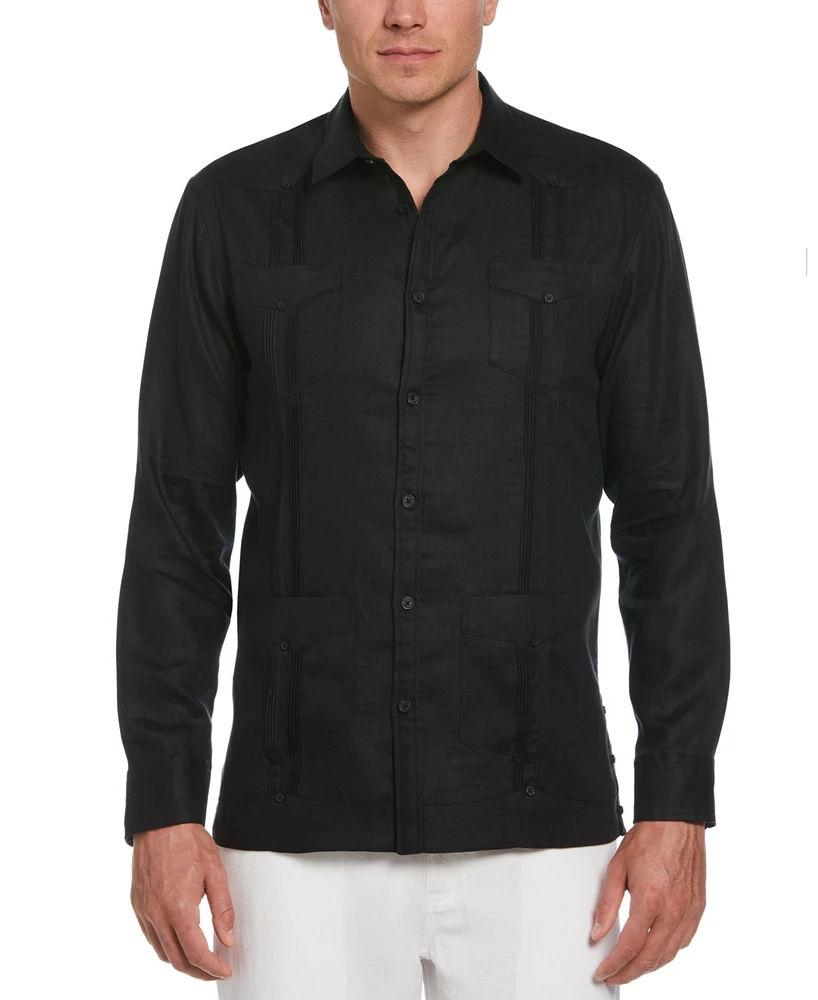 Cubavera Men's 100% Linen Long Sleeve 4 Pocket Guayabera Shirt