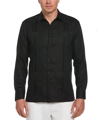Cubavera Men's 100% Linen Long Sleeve 4 Pocket Guayabera Shirt