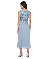 Alex Evenings Women's Sequined Jacket & Chiffon Midi Dress