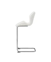 Set of Four Metal Bar Height Chairs with Low Back for Kitchen or
