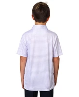 Tailorbyrd Boys Four Squared Geo Printed Performance Polo
