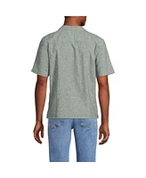 Lands' End Men's Short Sleeve Linen Surplus Shirt