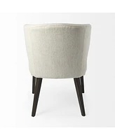 Ivory and Black Wingback Dining Side Chair