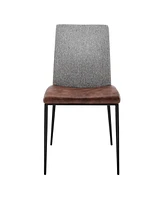 Set of 2 Stainless Steel Chairs for Dining Room or Office Seating