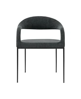Set of 2 Upholstered Polyester Open Back Dining Arm Chairs