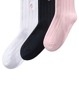 Polo Ralph Lauren Toddler & Little Girls 3-Pk. Rib Solid Crew Socks