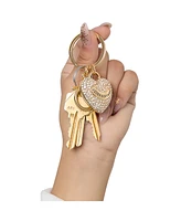 Juicy Couture Pave Heart Keychain – Sparkling Gold-Tone Charm