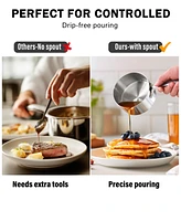 Cooks Standard 18/10 Stainless Steel Butter Warmer Pot Set, 0.15/0.29/0.46/0.68 Qt Multi-Ply Clad Small Sauce Pans, Mini Milk Butter Melting Pot with