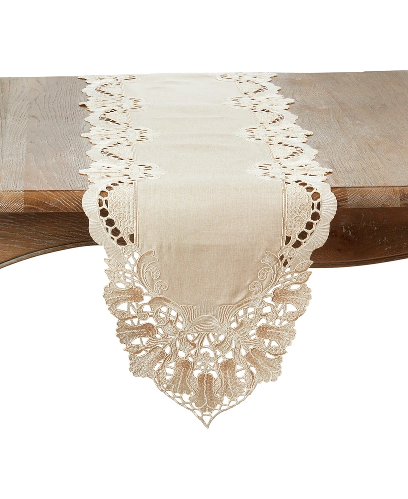 Saro Lifestyle Sheer Beauty Embroidered Table Runner, 16" x 72"